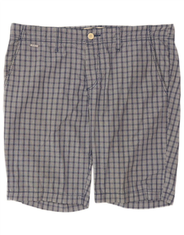Ανδρικό σορτς Chino Guess W34 Large Blue Check Cotton