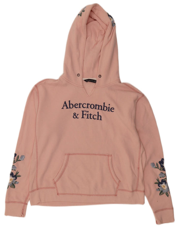 Abercrombie & Fitch Γυναικεία γραφικά φούτερ με κουκούλα UK 14 Medium Pink Flower
