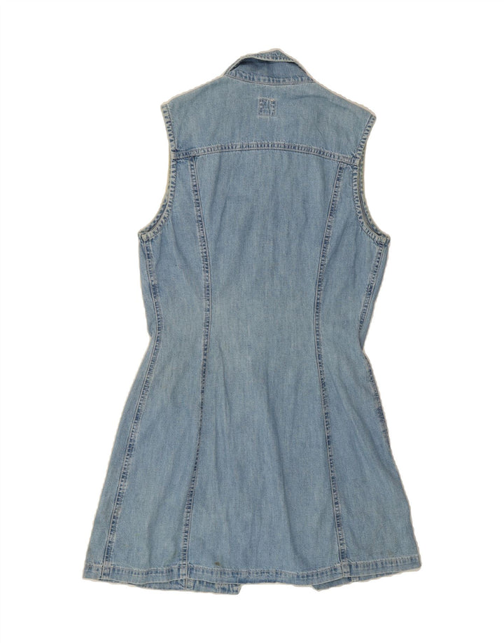 BENETTON Womens Sleeveless Denim Dress IT 42 Medium Blue Cotton Vintage Benetton and Second-Hand Benetton from Messina Hembry 
