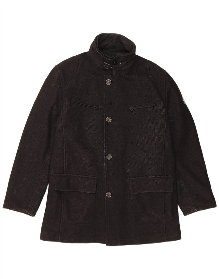 Ανδρικό πανωφόρι Bugatti EU 54 2XL Μαύρο παρθένο μαλλί