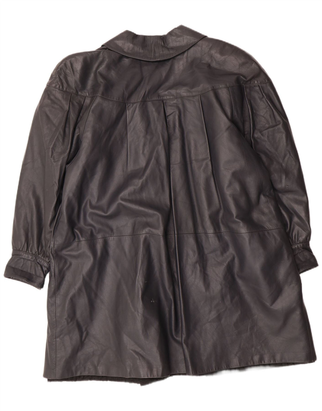 Vintage Γυναικείο Oversized Δερμάτινο Παλτό IT 44 Medium Black Leather Classic