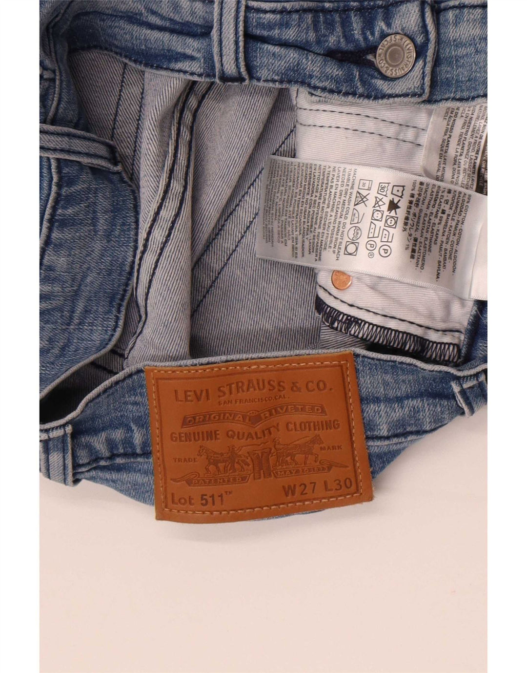 Levi's Mens 511 Slim Jeans W27 L30 Blue Cotton