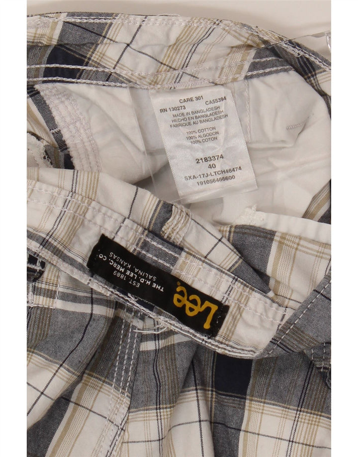 Ανδρικό σορτς Lee Cargo W40 XL White Check Cotton