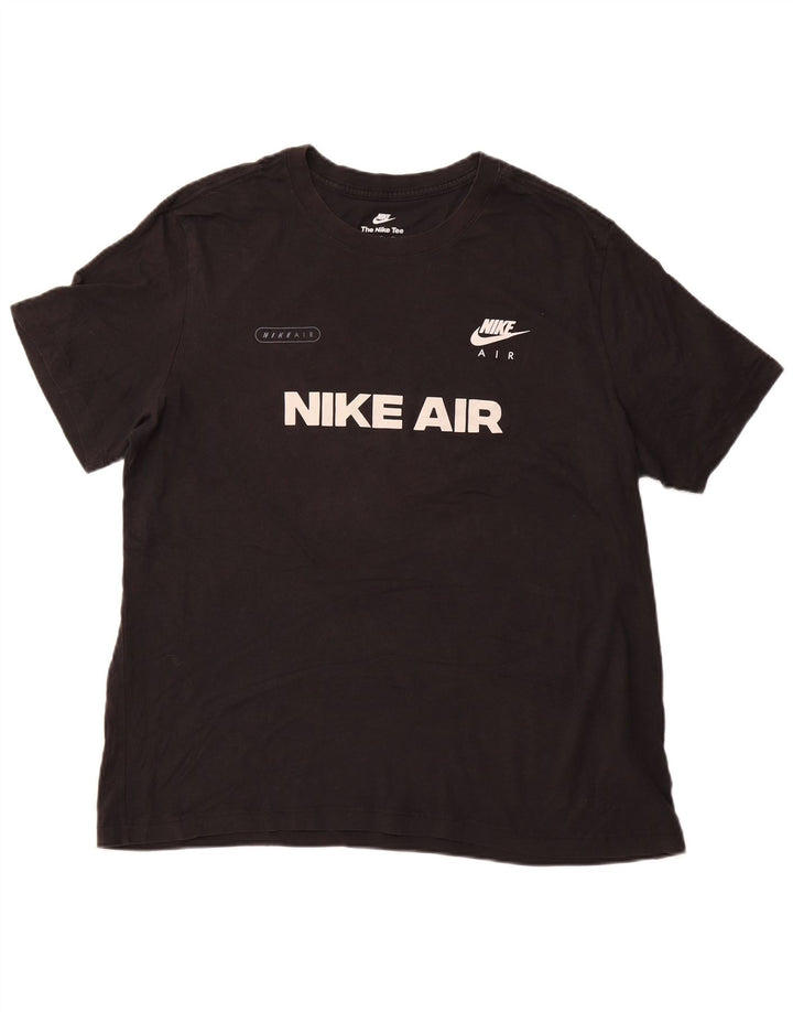 Ανδρικό γραφικό μπλουζάκι NIKE Top XL μαύρο βαμβακερό αθλητικό