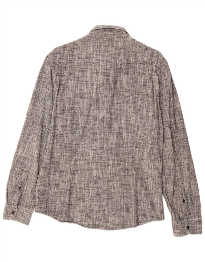 Ανδρικό φανελένιο πουκάμισο Lee Slim Fit, μεγάλο γκρι βαμβακερό