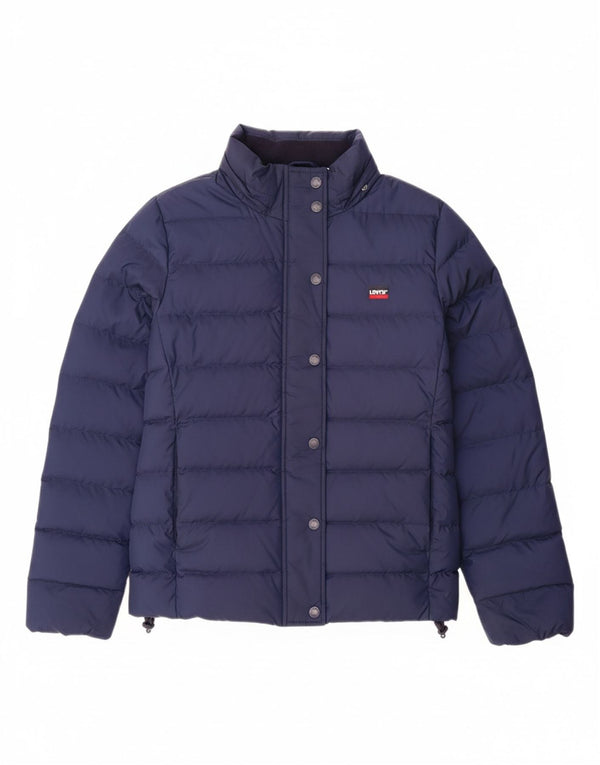 LEVI'S Γυναικείο μπουφάν με κουκούλα μεγάλου μεγέθους UK 10 Small Navy Blue