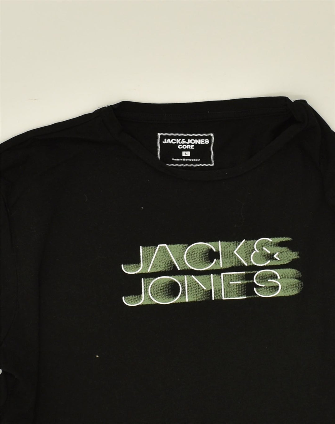 JACK & JONES Mens Graphic T-Shirt Top Large Black | Vintage Jack & Jones | Thrift | Second-Hand Jack & Jones | Used Clothing | Messina Hembry 