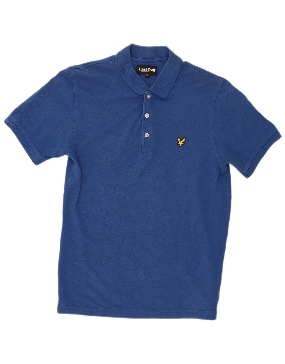 Ανδρικό πουκάμισο πόλο Lyle & Scott, μεσαίο μπλε βαμβακερό