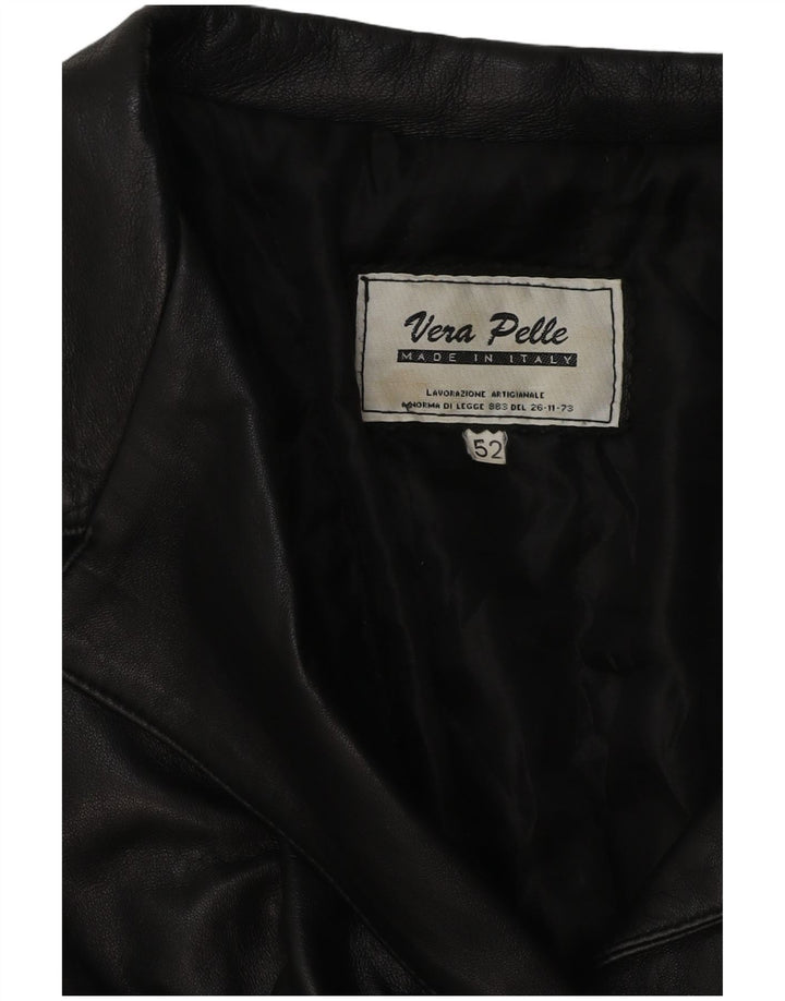 Vintage Γυναικείο Δερμάτινο Μπουφάν IT 52 2XL Μαύρο