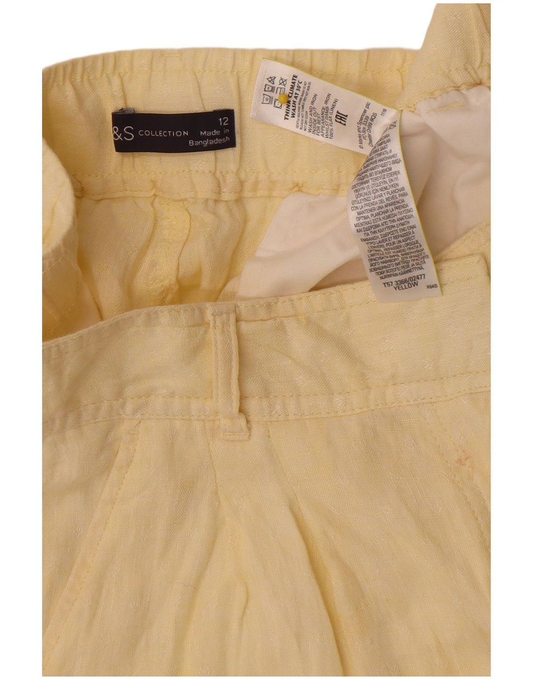 Marks & Spencer Γυναικείο σορτς Chino UK 12 Medium W30 Yellow λινό