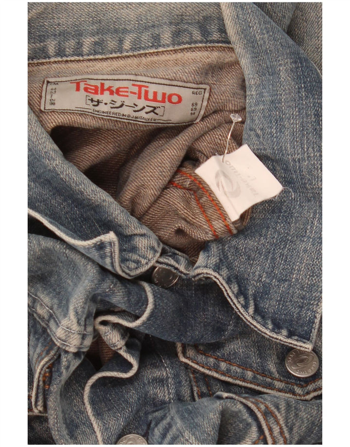 Πάρτε Two Mens Denim Jacket UK 40 Large Blue Cotton