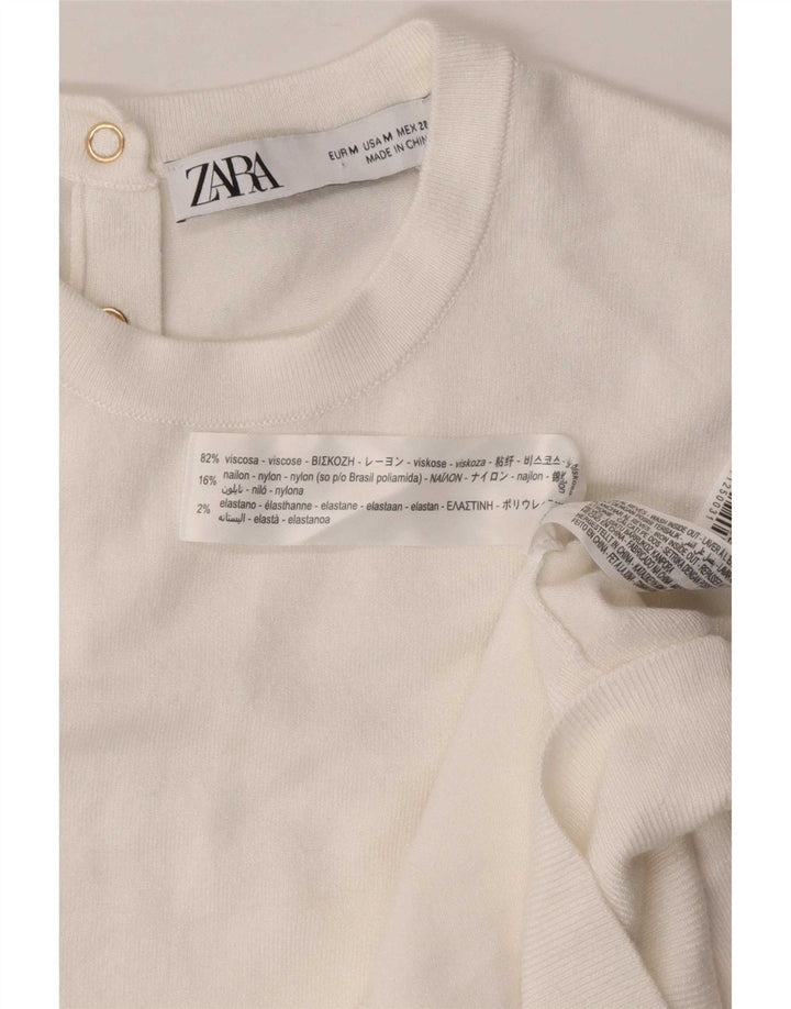 Zara Γυναικείο Γιλέκο Tank Top UK 14 Medium White Viscose