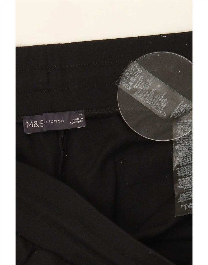 Marks & Spencer Γυναικεία φόρμα φορτηγού παντελόνι UK 14 μεγάλη μαύρη βισκόζη