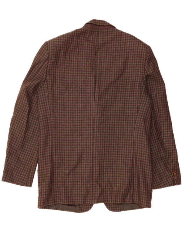 RENATO BARBANO Ανδρικό σακάκι με 2 κουμπιά σακάκι UK 40 Large Brown Check