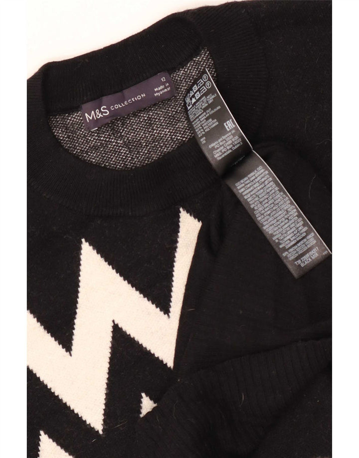 Marks & Spencer Γυναικείο πουλόβερ με λαιμόκοψη UK 12 Medium Black