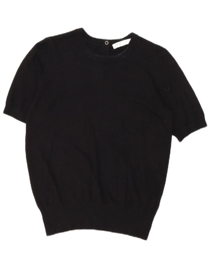 Zara Γυναικείο T-Shirt Top UK 14 Medium Black