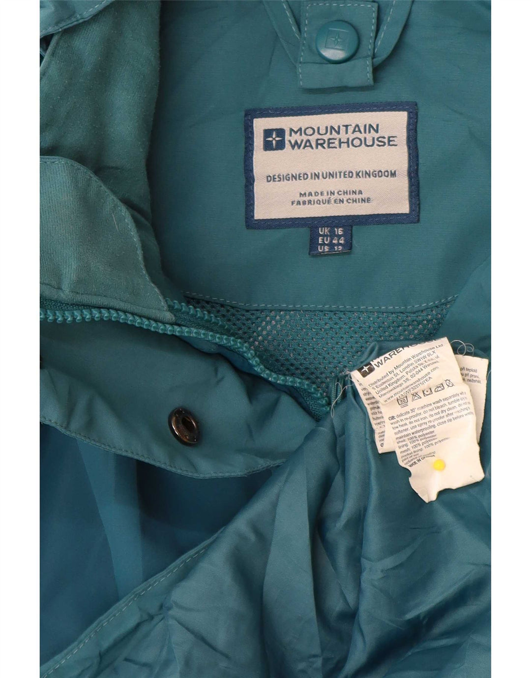 Mountain Warehouse Γυναικείο μπουφάν βροχής με κουκούλα UK 16 Large Blue Polyester