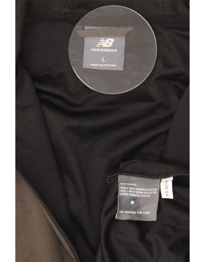 New Balance Ανδρική αθλητική φόρμα με κουκούλα Top Jacket Large Khaki Polyester