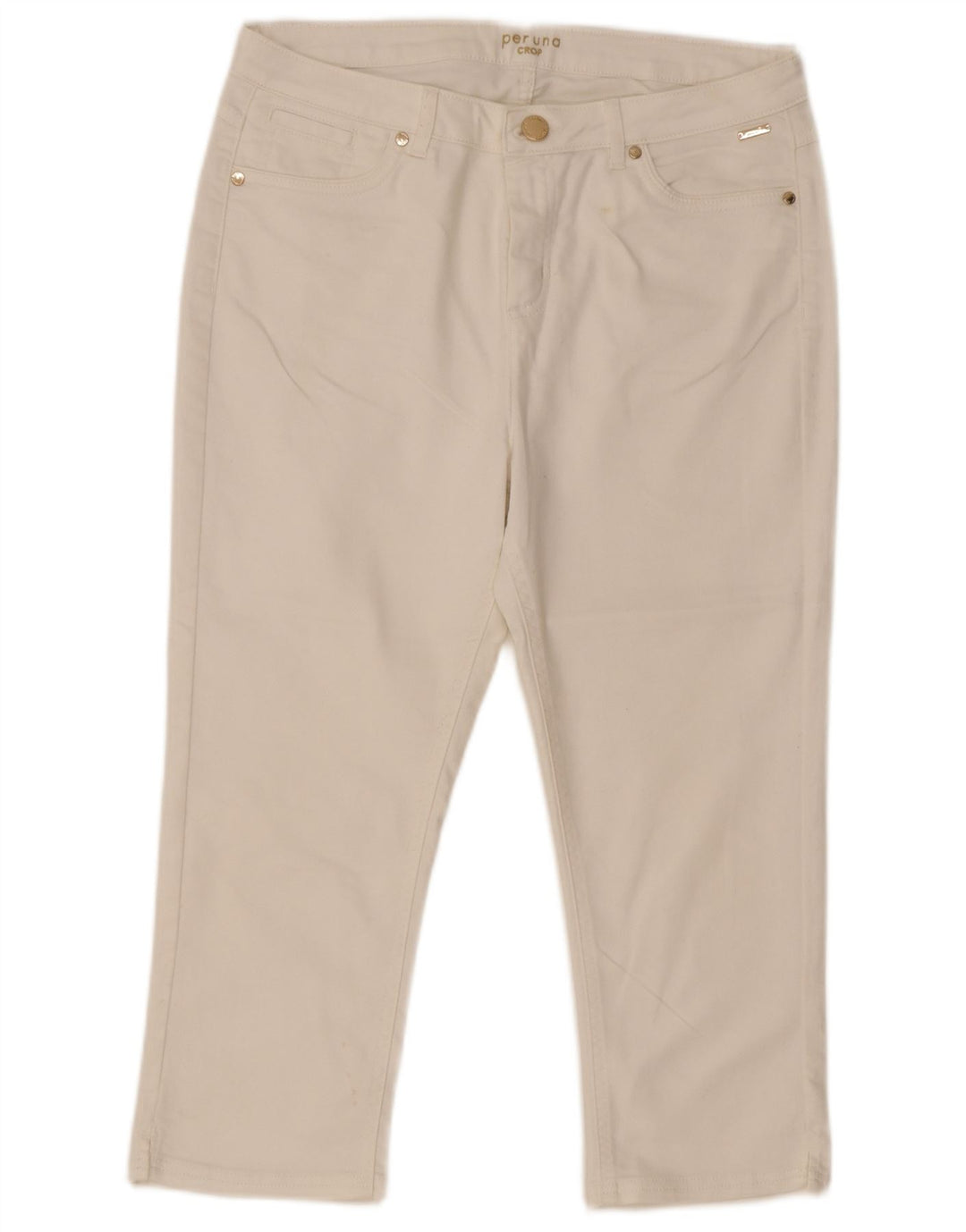 Γυναικεία Marks & Spencer Per Una Cropped Παντελόνι UK 14 Large W32 L21 White