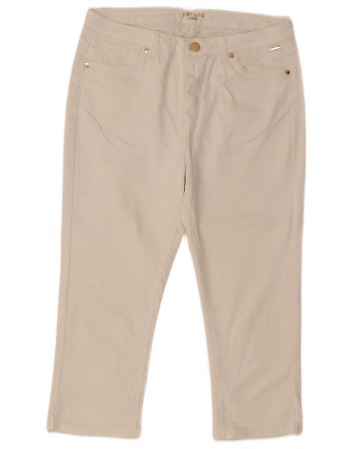 Γυναικεία Marks & Spencer Per Una Cropped Παντελόνι UK 14 Large W32 L21 White