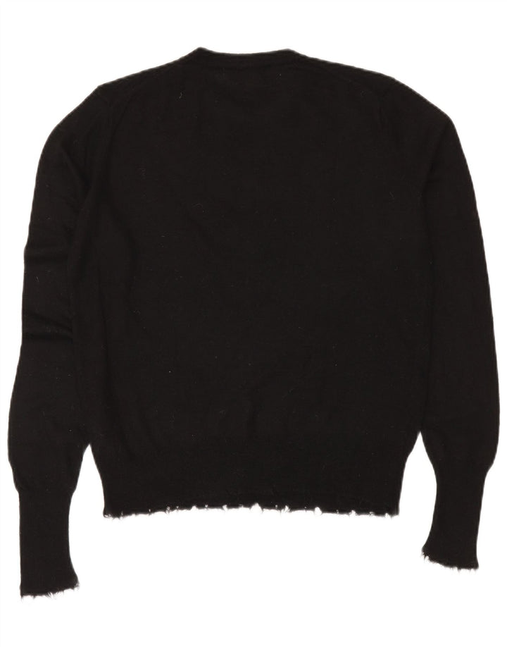 ZARA Womens Crew Neck Jumper Sweater UK 10 Small Black Polyamide