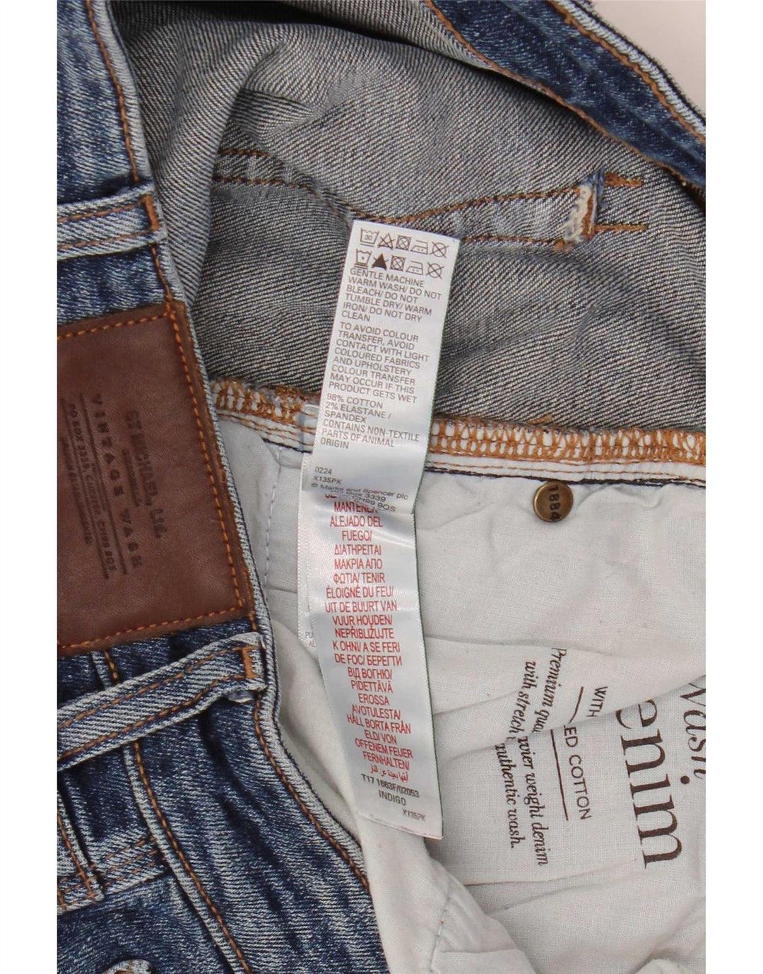Ανδρικό τζιν ίσιο Marks & Spencer W38 L31 Μπλε βαμβακερό