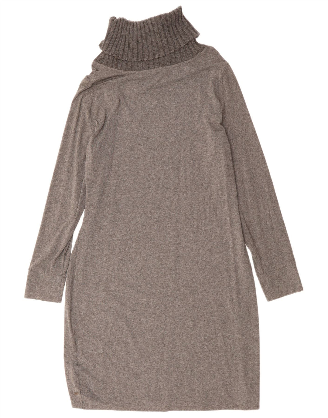 Tommy Hilfiger γυναικείο φόρεμα με ρολό λαιμόκοψη UK 14 μεγάλο γκρι βισκόζη