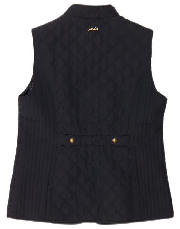 Joules Womens Quilted Gilet UK 14 Large Navy Blue Polyester