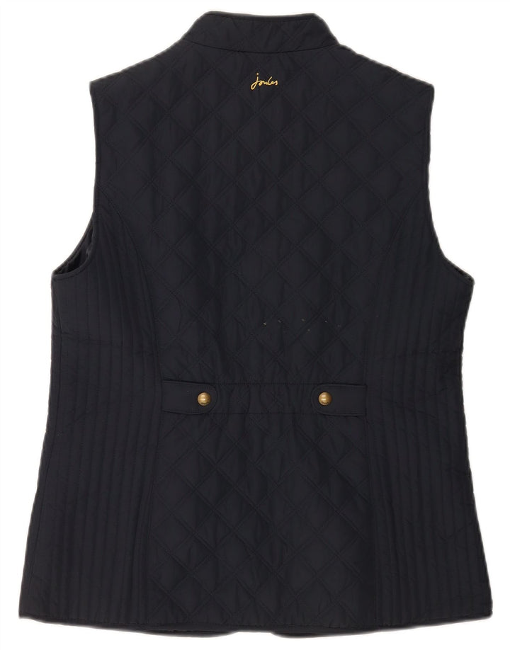 Joules Womens Quilted Gilet UK 14 Large Navy Blue Polyester