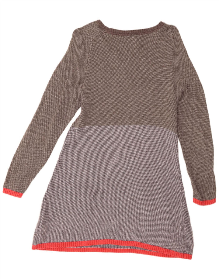 WHITE STUFF Γυναικείο Jumper Φόρεμα UK 12 Βαμβακερό μεσαίο γκρι χρώμα