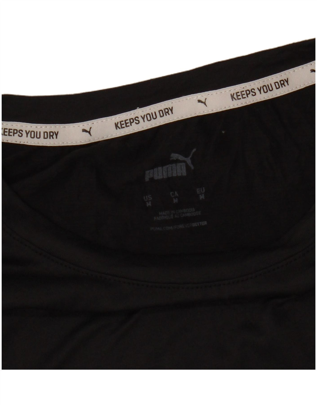 Γυναικείο T-Shirt PUMA Crop Top UK 14 Medium Black