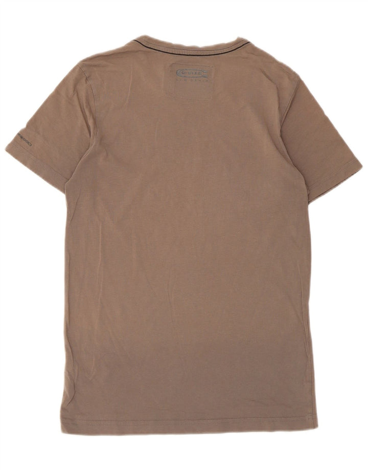 G-Star Ανδρικό γραφικό T-Shirt Top Μικρό καφέ βαμβακερό