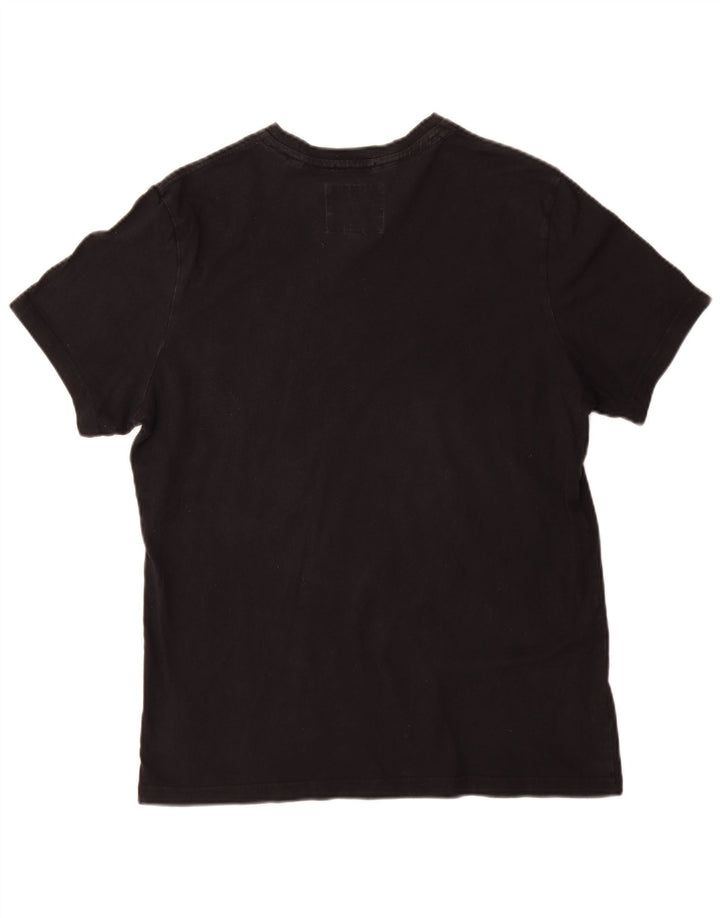 JACK WILLS Ανδρικό γραφικό μπλουζάκι Classic Fit Top μεγάλο μαύρο βαμβακερό