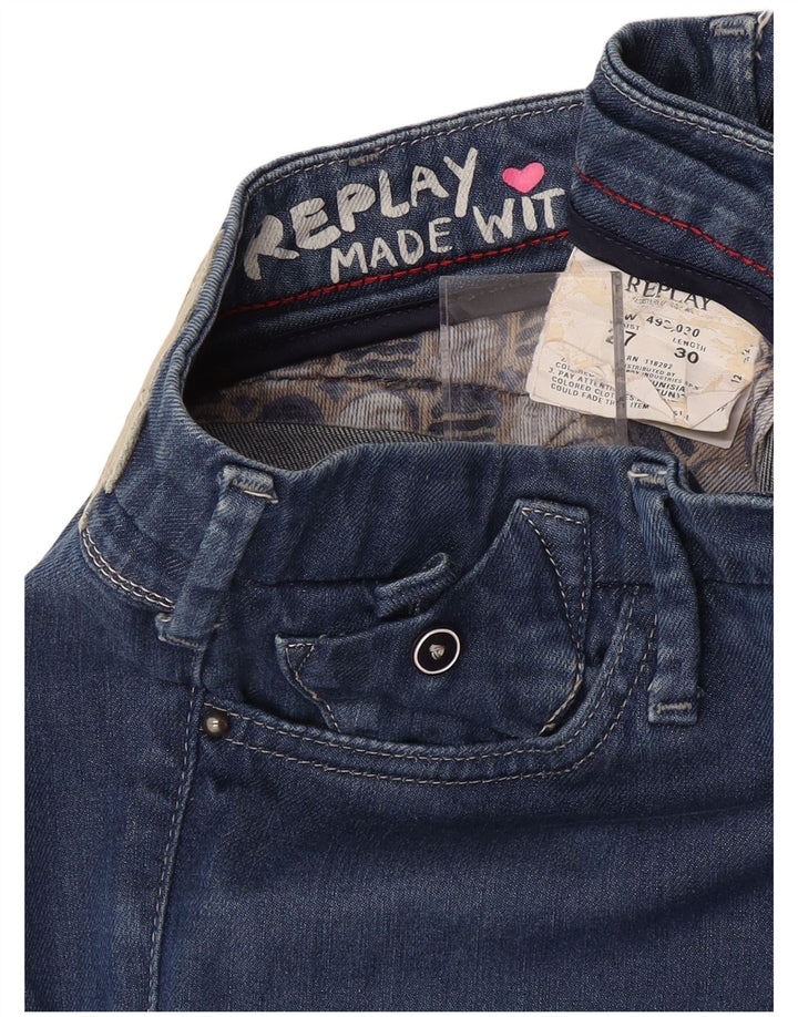 Replay Γυναικείο Slim Jeans W27 L27 Μπλε Βαμβακερό