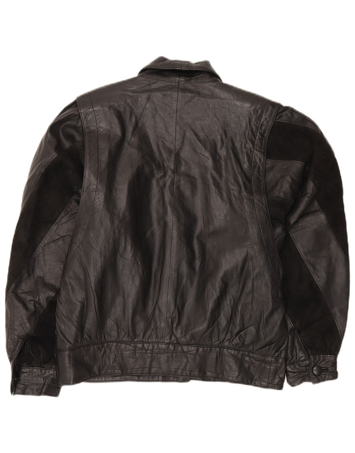 Δερμάτινο μπουφάν VINTAGE Γυναικείο Loose Fit Δερμάτινο IT 46 Large μαύρο