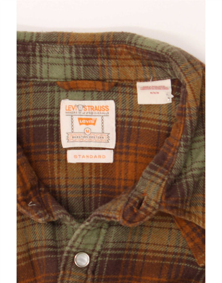 Ανδρικό φανελένιο πουκάμισο Levi's σε μεσαίο καφέ καρό βαμβακερό