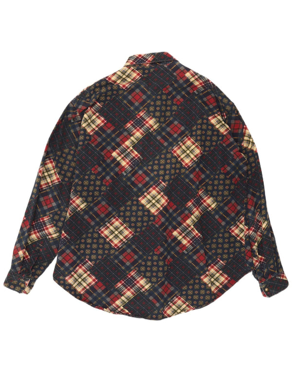 Vintage Ανδρικό πουκάμισο 3XL Navy Blue Patchwork