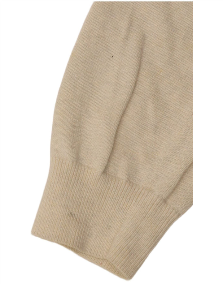 TOMMY HILFIGER Ανδρικό πουλόβερ πουλόβερ με φερμουάρ μεγάλο σε ανοιχτό λευκό βαμβάκι