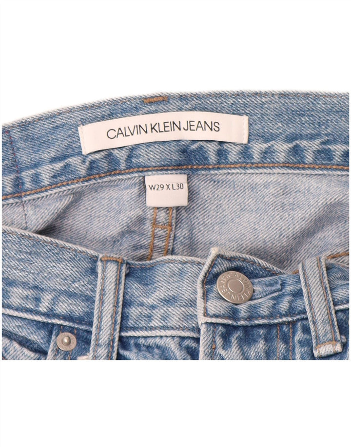 CALVIN KLEIN Γυναικείο ίσιο τζιν γραφικό W29 L25 Μπλε χρώματος βαμβακερό