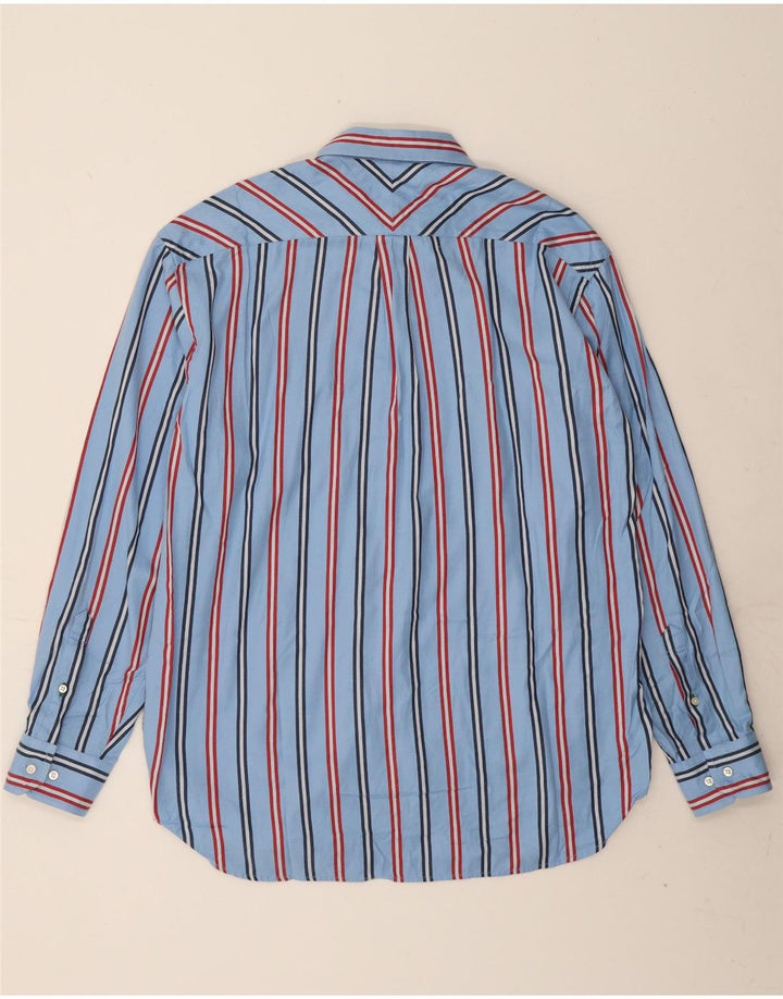 TOMMY HILFIGER Mens Shirt Medium Blue Striped Cotton