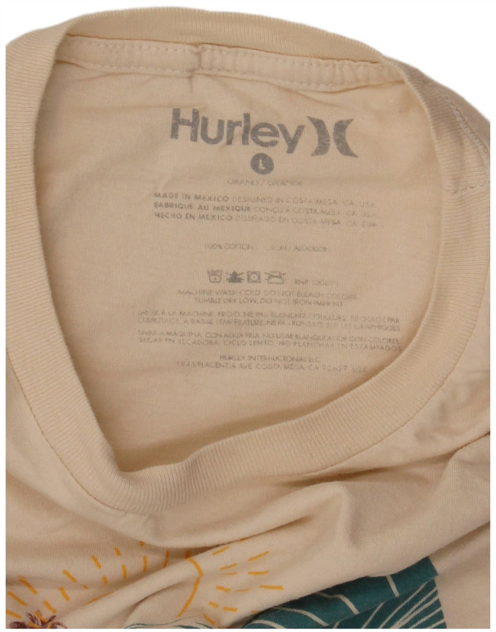 Ανδρικό γραφικό μπλουζάκι Hurley, μεγάλο σε λευκό βαμβακερό