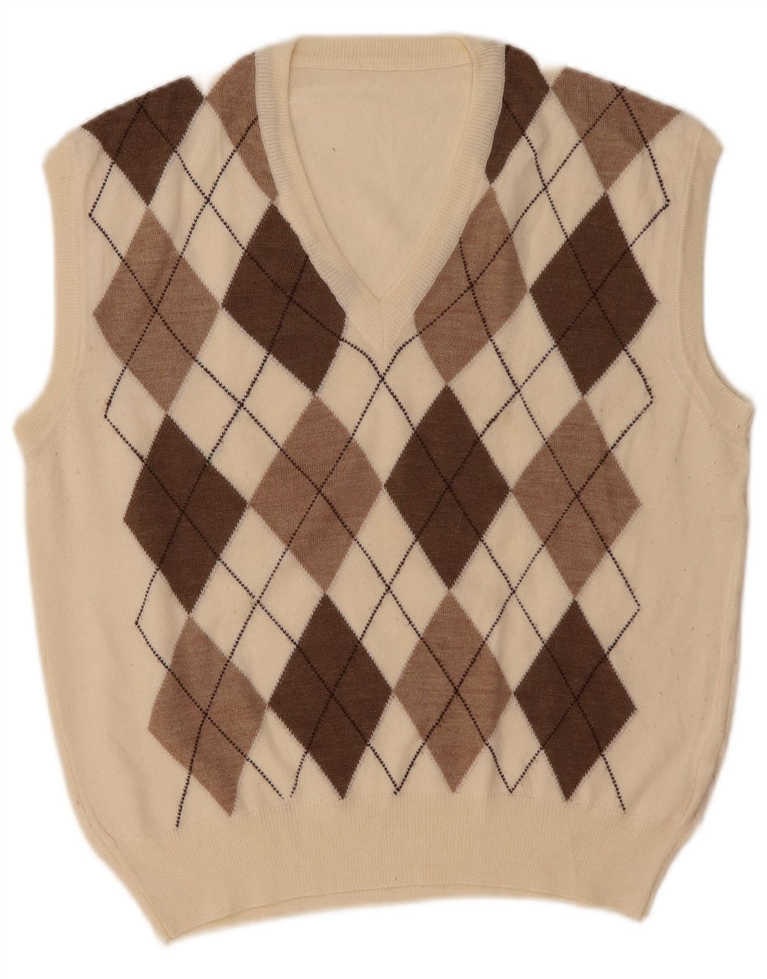 Ανδρικό γιλέκο VINTAGE Tank Top Medium White Argyle/Diamond Wool