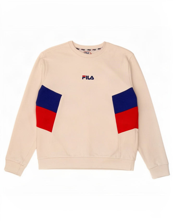 Ανδρικό φούτερ Fila Jumper Small White Colourblock Βαμβακερό