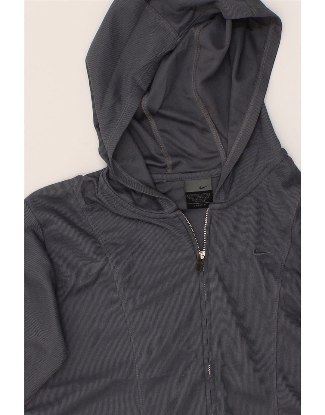 NIKE Womens Dri Fit Zip Hoodie Sweater US 4/6 Small Grey Vintage Nike and Second-Hand Nike from Messina Hembry 