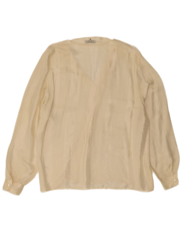 Vintage γυναικεία μακρυμάνικη μπλούζα μπλούζα IT 48 XL Κίτρινη ρίγα οξική