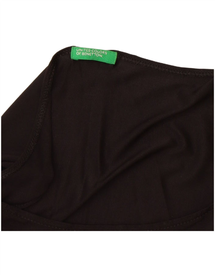 Benetton Γυναικεία Αμάνικη Μπλούζα Τοπ UK 14 Medium Black Polyamide