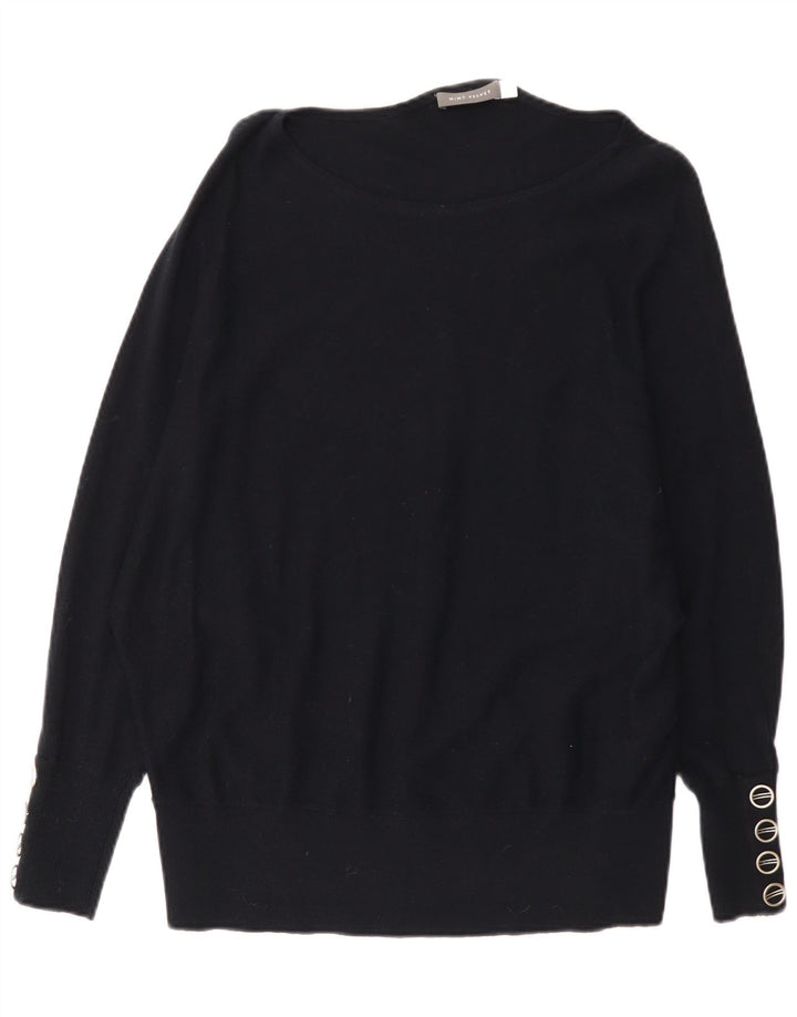 MINT VELVET Γυναικείο πουλόβερ υπερμεγέθη σκακιέρα με λαιμόκοψη UK 14 Μεσαίο μαύρο