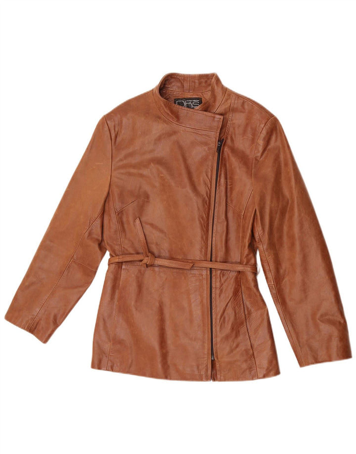 DKS France Γυναικείο Δερμάτινο Μπουφάν US 4 Small Brown Δερμάτινο