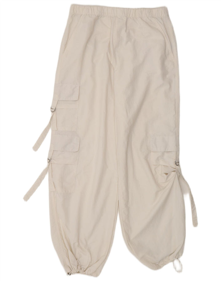Zara Γυναικείο Παντελόνι Joggers Cargo Small W28 L30 White Polyamide