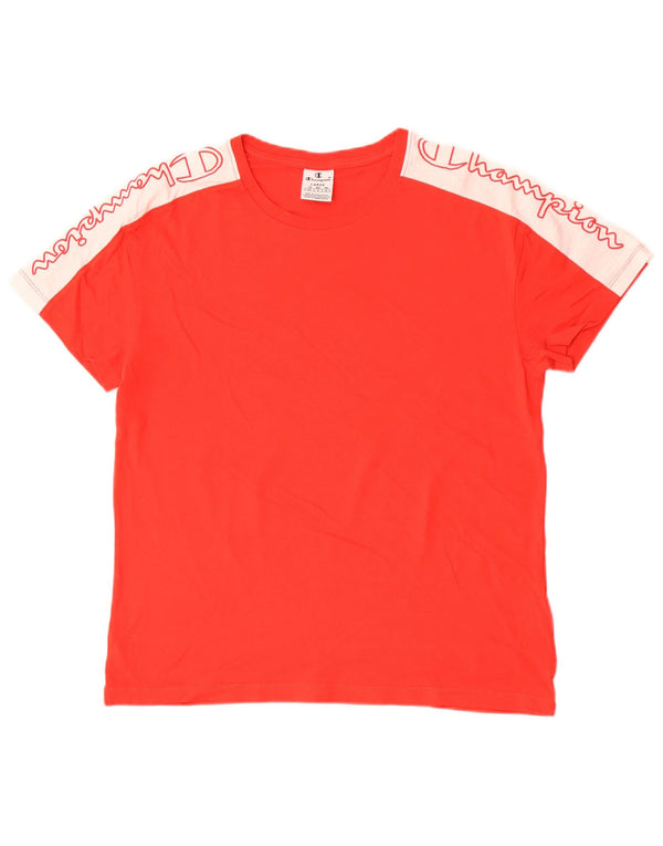 Ανδρικό γραφικό T-Shirt Champion Top Large Red Colourblock